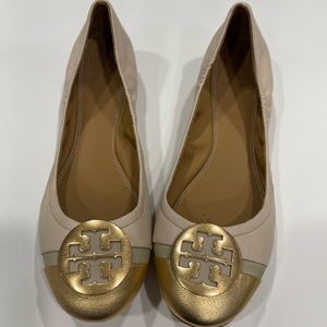 Tory Burch Minnie Ballerinas with Gold Cap